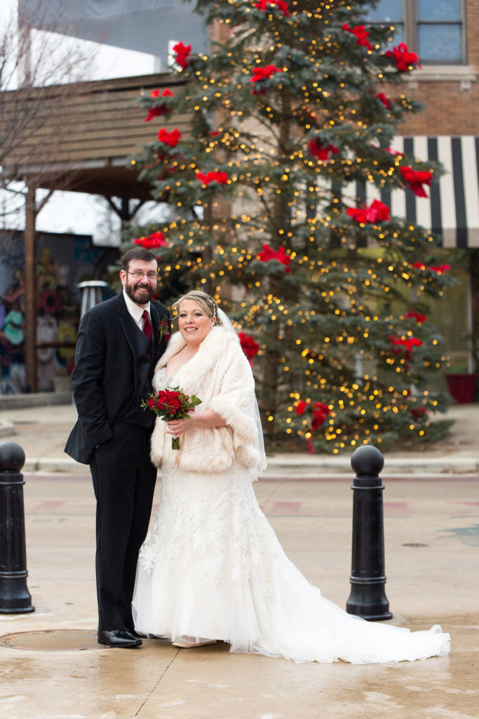 Christmas Wedding at the Holly Hotel in historic downtown Holly, Holly Vault, Venue One Eleven