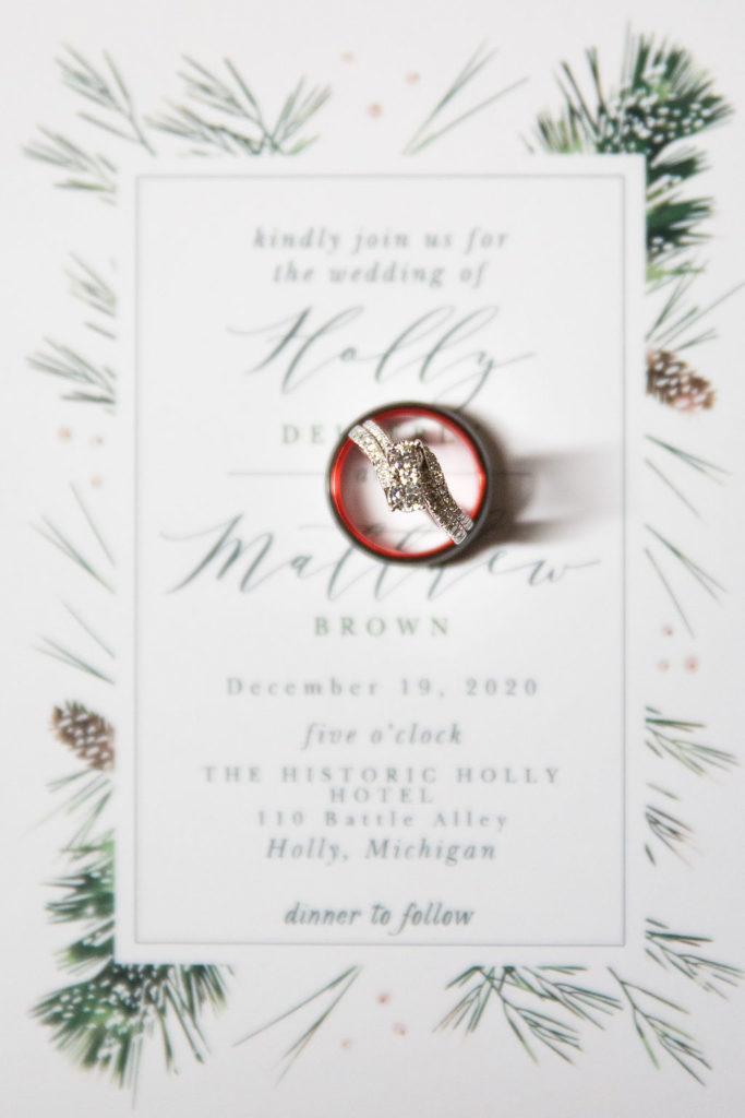 Christmas Wedding at the Holly Hotel in historic downtown Holly, Michigan