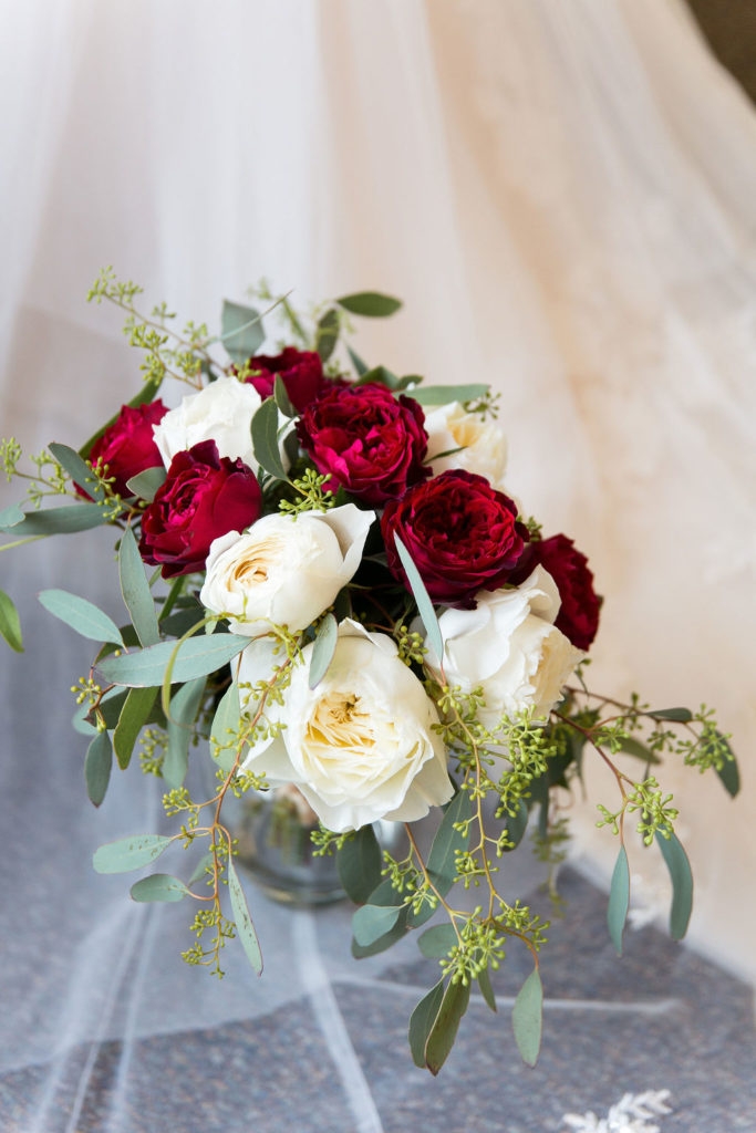 red roses for a winter wedding