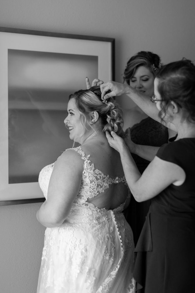 Bride in a Pierra's bridal wedding gown during her Lansing Wedding photographed by Taylor Ingles Photography