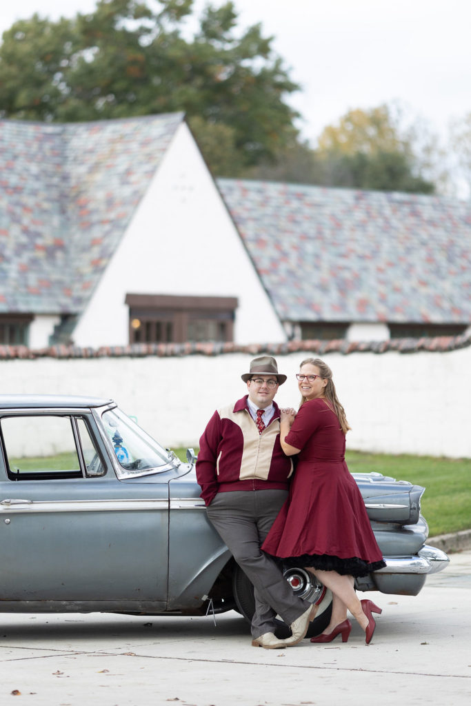 Packard Proving Grounds Engagement Session with vintage car, photographed by Taylor Ingles Photography