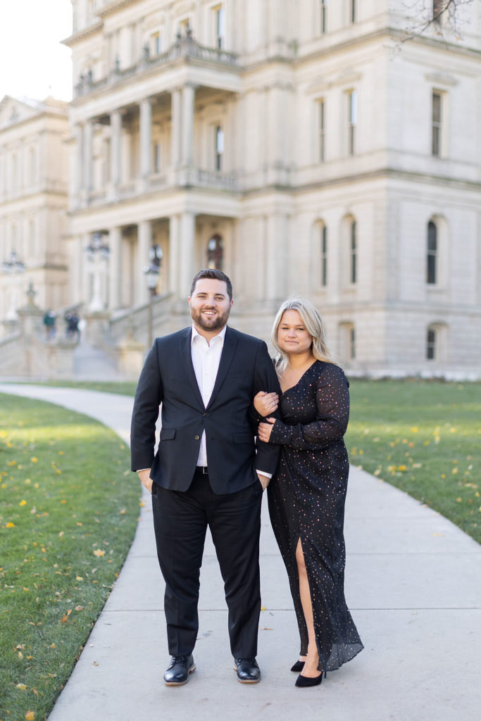 Black Tie Engagement Session at the Lansing Capitol Building